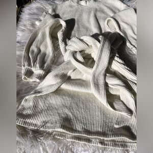 Majorelle white ribbed sweater dress/top large